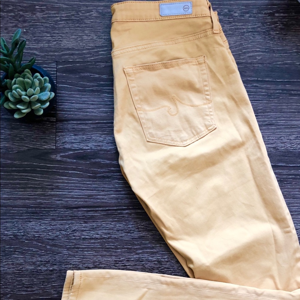 AG brand women’s mustard yellow skinny jeans